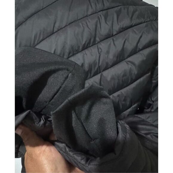 Spyder Black puffer thermal Hooded quilted long jacket front zipper L - Picture 14 of 15